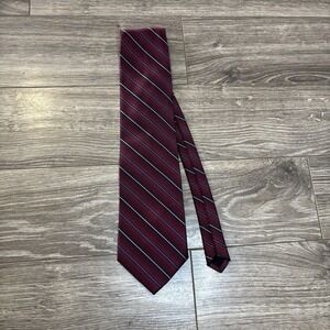 Marc Olivier Mod Mens Tie Striped Necktie Red Blue Vintage Canadian Designer